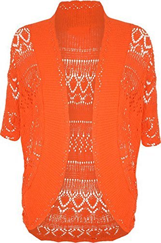 Women Crochet Knitted Short Sleeve Open Front Shrug
