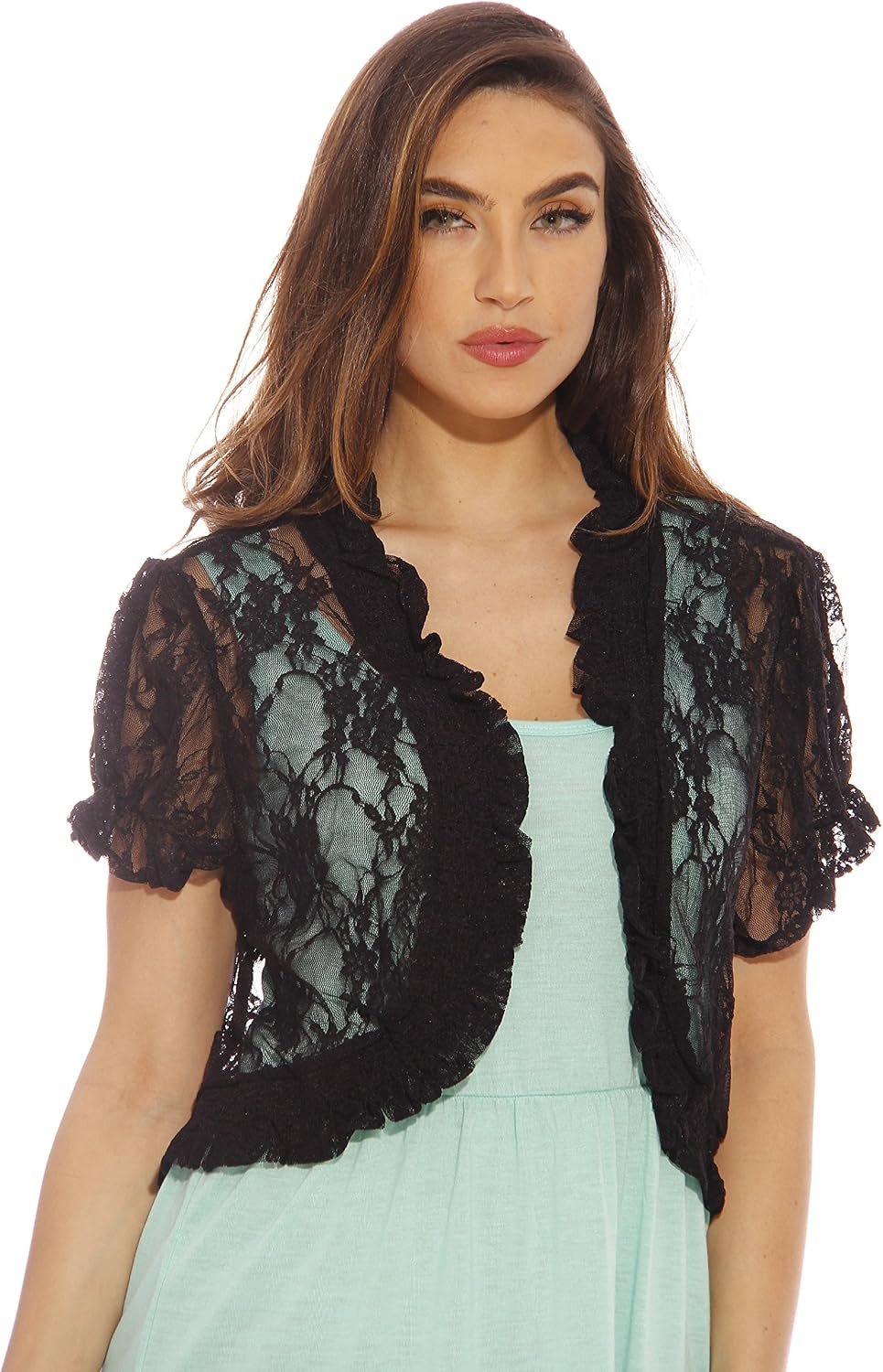 2502-Blk-1X Just Love Plus Size Shrug / Women Cardigan