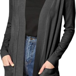 MBJ WSK926 Women Open Front Knit Cardigan L DARK_PINK