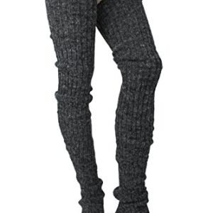 Foot Traffic Super Long Cable Knit Leg Warmers in Your Choice of Colors,One Size,Charcoal ...