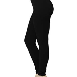 Premium Ultra Soft Leggings High Waist - Regular and Plus Size - 12 Colors (Plus (12 - 24), Black)