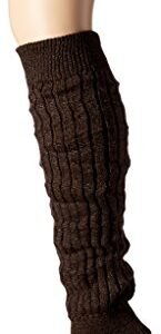 Steve Madden Women's Diamond Ribbed Textured Leg Warmer, Chocolate, 1-Size