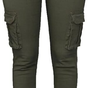 Pxmoda Womens Casual Stretch Drawstring Skinny Pants Cargo Jogger Pants (XL, Army Green)