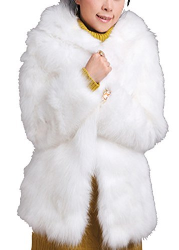 S&S Women Winter Warm Faux Fox Fur Coats With Fur Hood Outwear Coat Jacket
